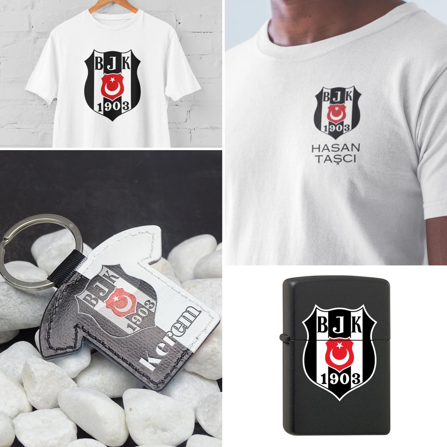 T-Shirt Bundle mit Schlüsselanhänger und Feuerzeug BJK