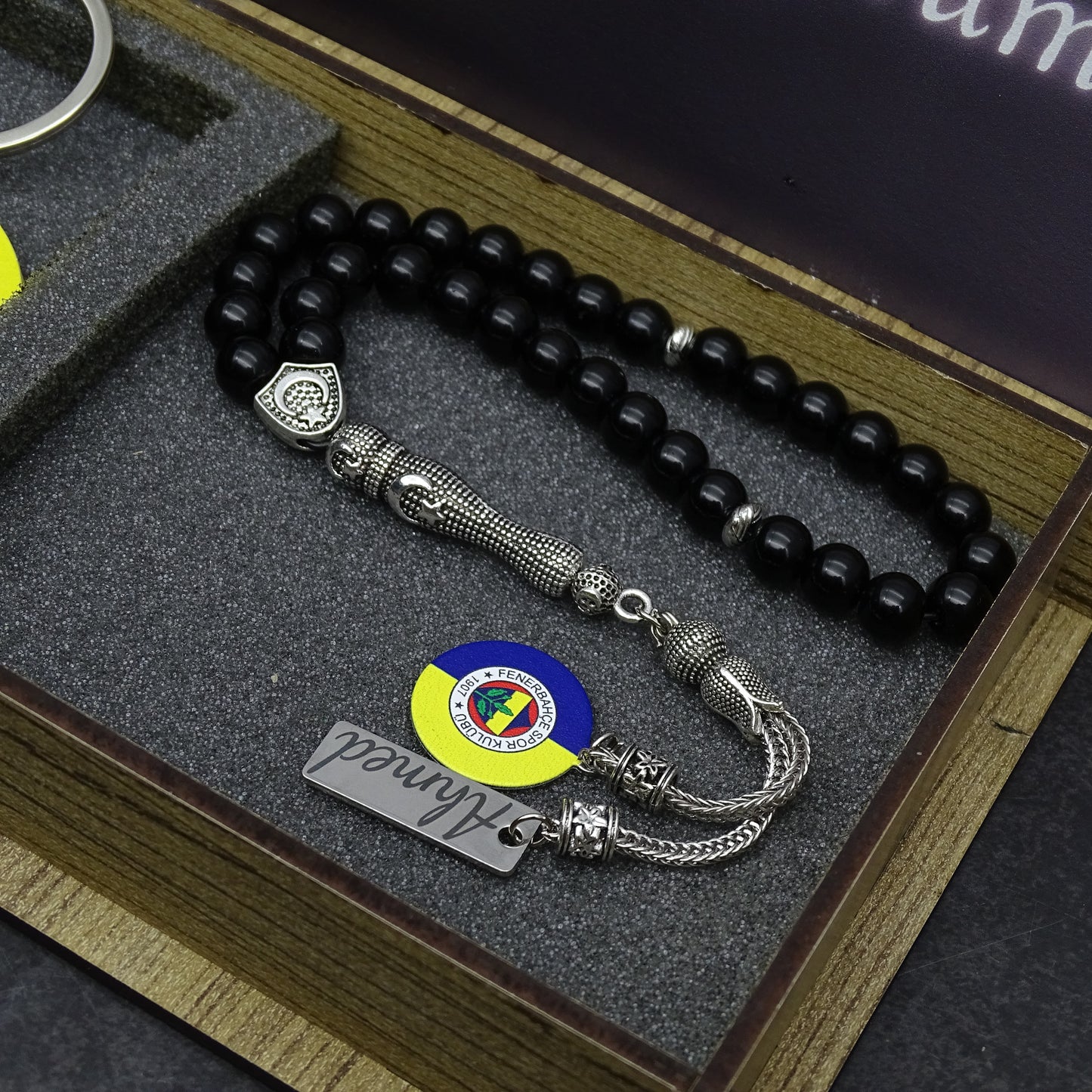 Personalisiertes Tesbih Geschenkset mit Wunschtext Fenerbahce