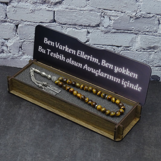 Personalisierte Naturstein Tesbih Mit Box