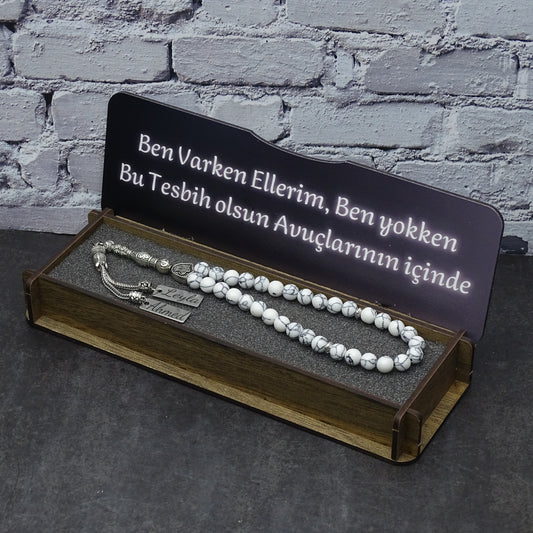 Personalisierte Naturstein Tesbih Mit Box