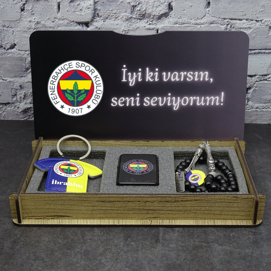 Personalisiertes Tesbih Geschenkset mit Wunschtext Fenerbahce