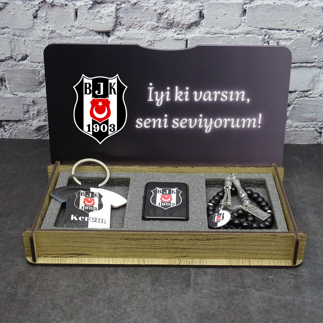 Kişiselleştirilmiş Tesbih Hediye Seti İstenen Metin Besiktas