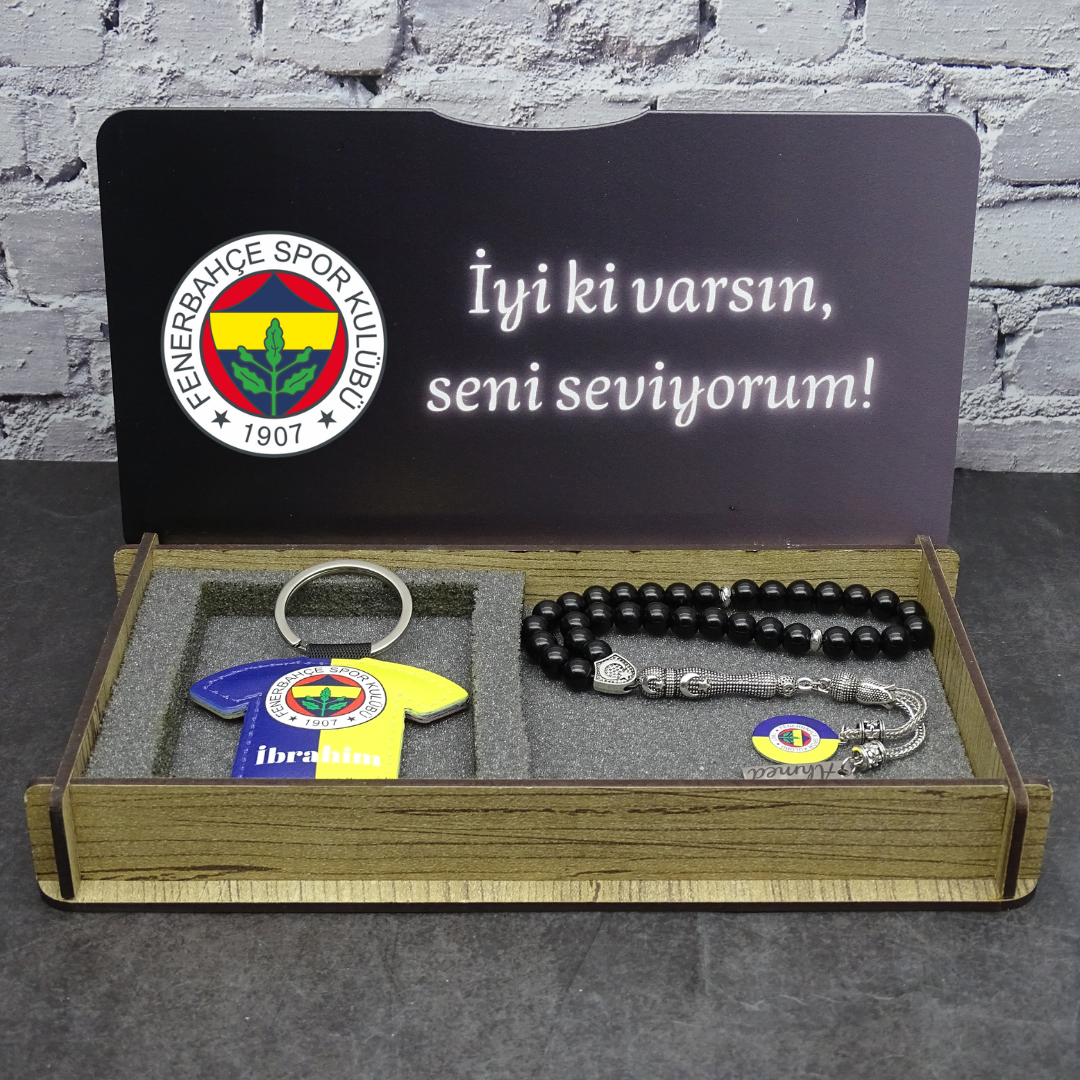 Personalisiertes Tesbih Geschenkset mit Wunschtext Fenerbahce